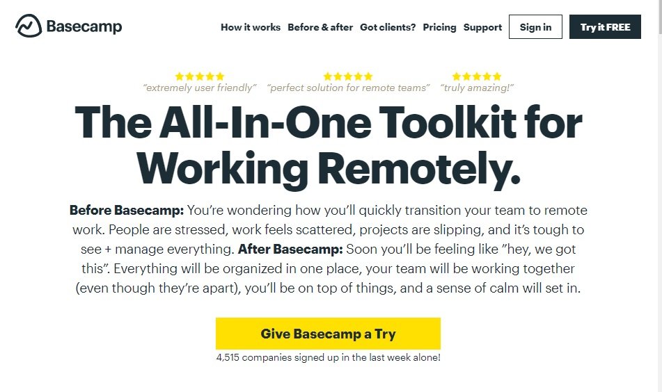 10 best remote working tools to improve productivity Basecamp for Work From Home