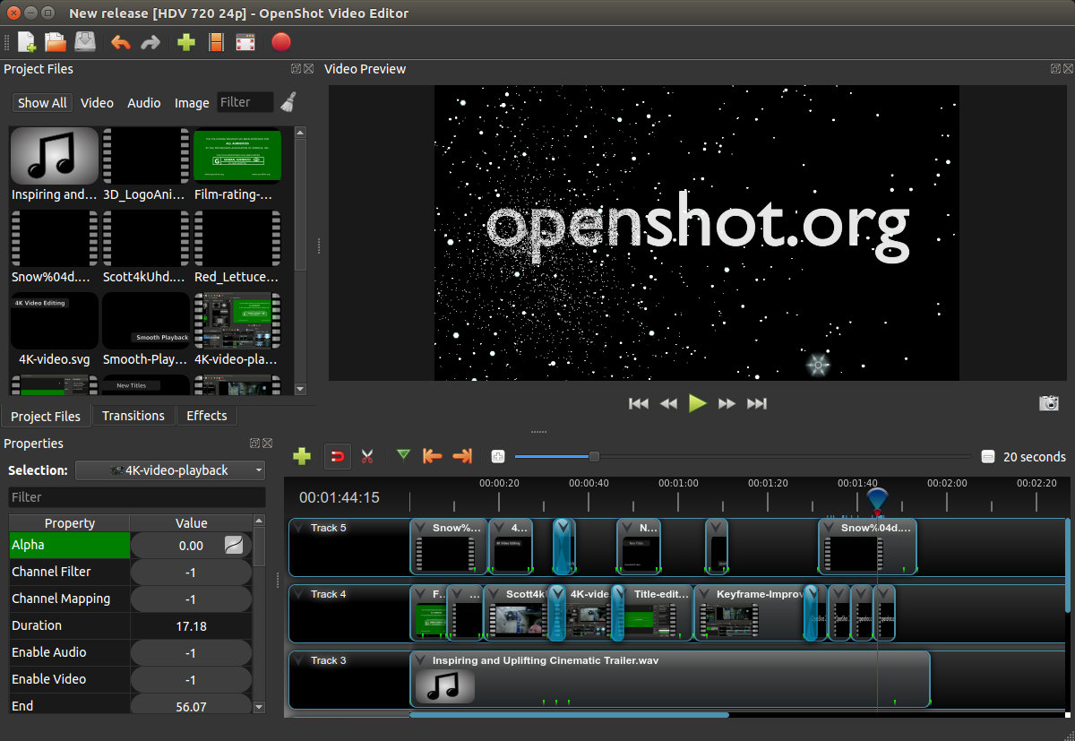 OpenShot video editor