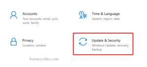 Press the Windows logo key + I at the same time to open the Settings window. Click "Update & security
