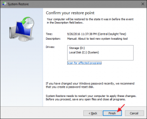 Doing a System restore