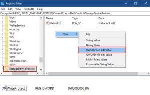 Remove write protection from the drive