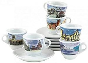 Porcelain Espresso Cup with the Cities of Italy (Set of 6)