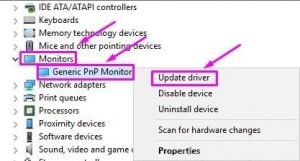 Update the Generic PNP Monitor