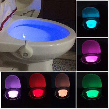 16-Color Toilet Night Light, Motion Sensor Activated Bathroom LED Bowl Nightlight,