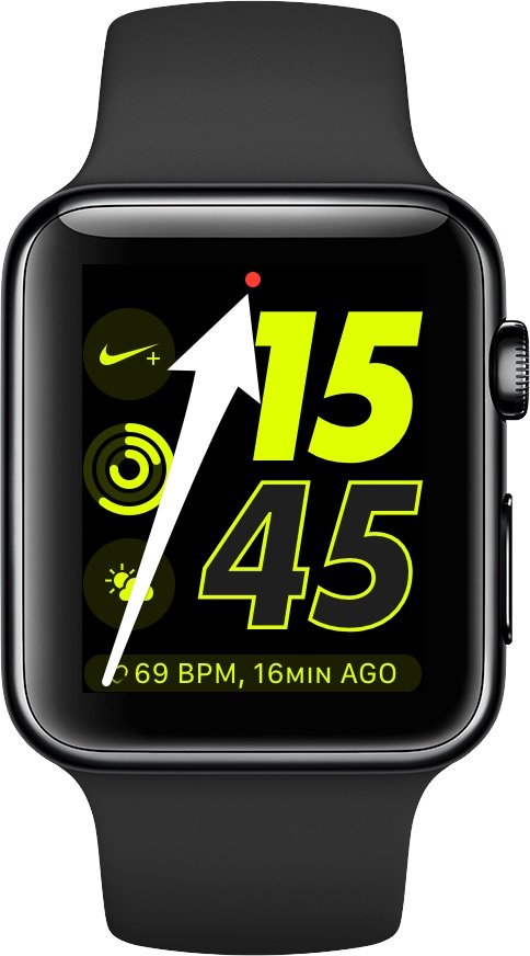the red dot on apple watch icon show 