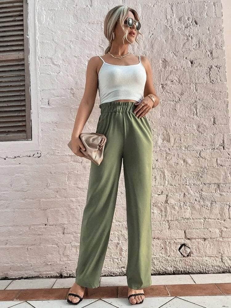 Linen palazzo pants: